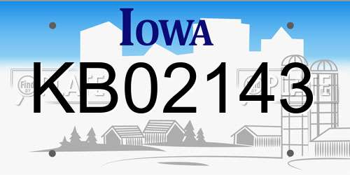 KB02143 Iowa License Plate