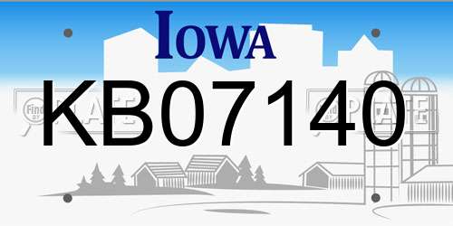 KB07140 Iowa License Plate