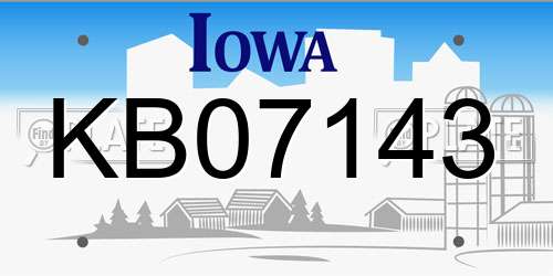 KB07143 Iowa License Plate