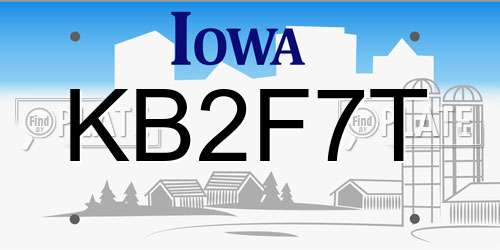 KB2F7T Iowa License Plate