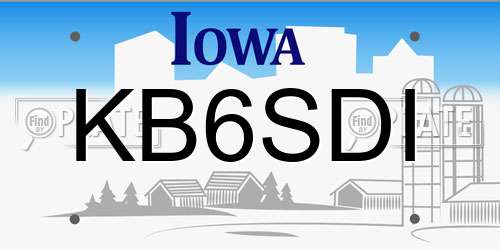 KB6SDI Iowa License Plate