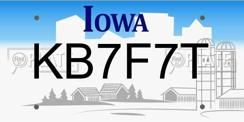 KB7F7T Iowa License Plate