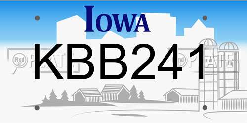 KBB241 Iowa License Plate
