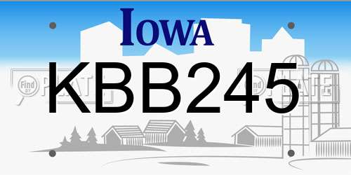 KBB245 Iowa License Plate