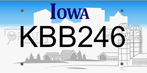 KBB246 Iowa License Plate