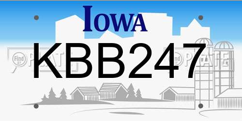 KBB247 Iowa License Plate