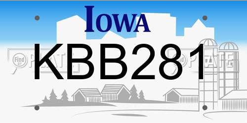 KBB281 Iowa License Plate