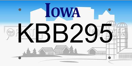 KBB295 Iowa License Plate