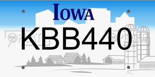 KBB440 Iowa License Plate
