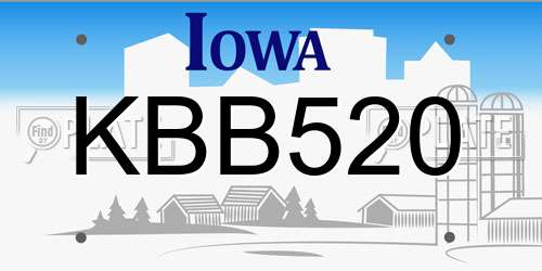 KBB520 Iowa License Plate