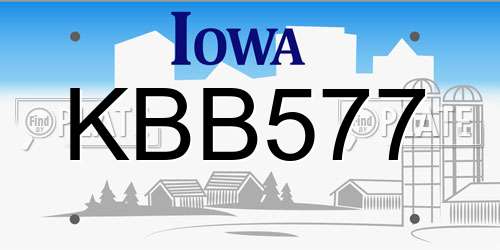 KBB577 Iowa License Plate