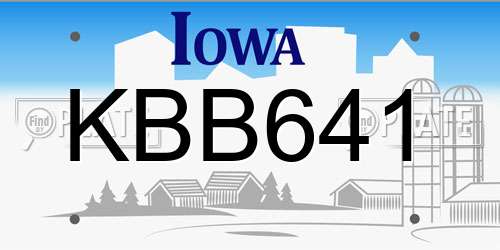 KBB641 Iowa License Plate