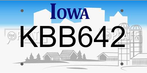 KBB642 Iowa License Plate