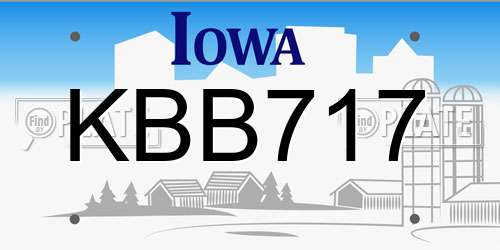KBB717 Iowa License Plate