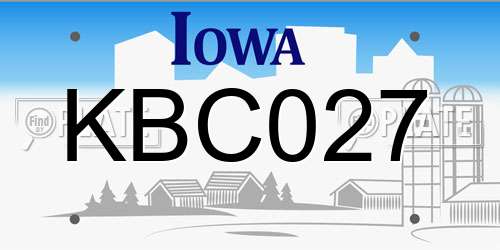 KBC027 Iowa License Plate