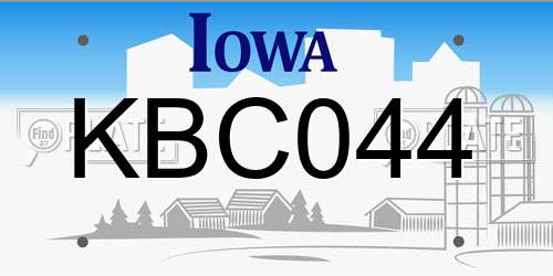 KBC044 Iowa License Plate