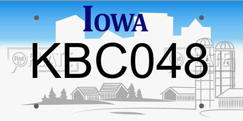 KBC048 Iowa License Plate