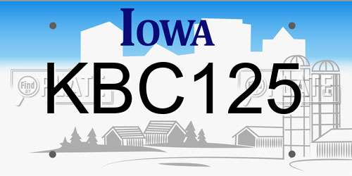 KBC125 Iowa License Plate