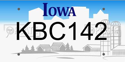 KBC142 Iowa License Plate