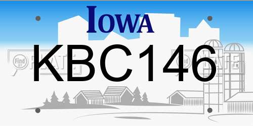 KBC146 Iowa License Plate