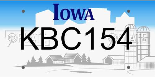 KBC154 Iowa License Plate