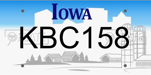 KBC158 Iowa License Plate