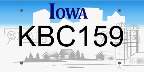 KBC159 Iowa License Plate