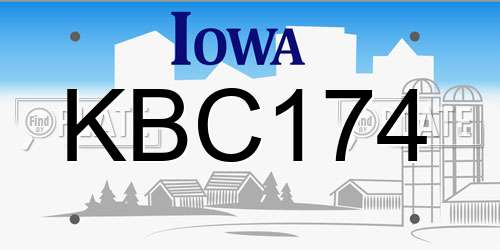 KBC174 Iowa License Plate