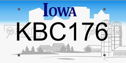KBC176 Iowa License Plate
