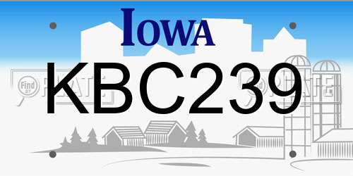 KBC239 Iowa License Plate