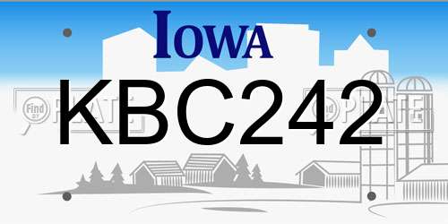 KBC242 Iowa License Plate
