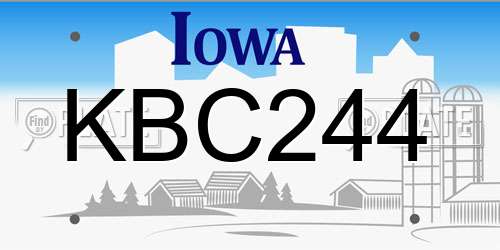KBC244 Iowa License Plate