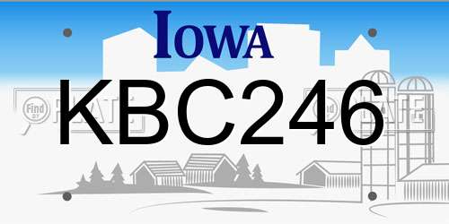 KBC246 Iowa License Plate