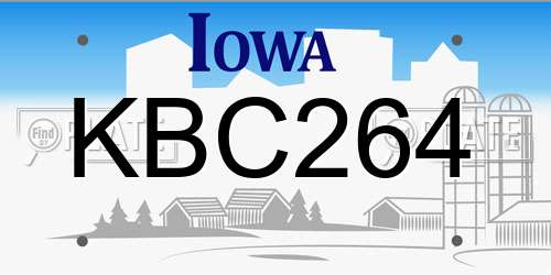 KBC264 Iowa License Plate