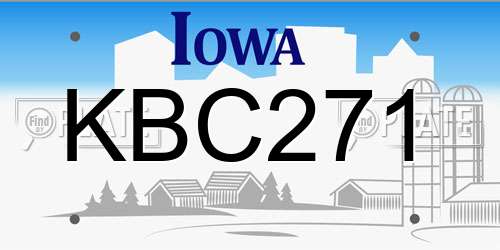 KBC271 Iowa License Plate