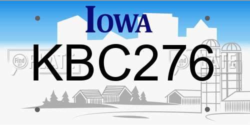 KBC276 Iowa License Plate