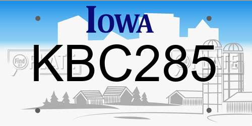 KBC285 Iowa License Plate