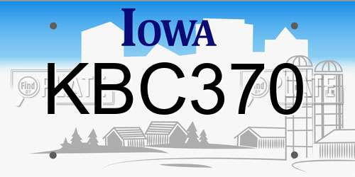 KBC370 Iowa License Plate