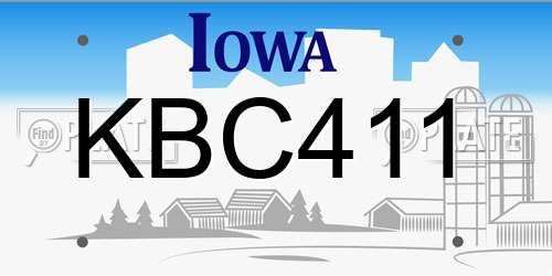 KBC411 Iowa License Plate