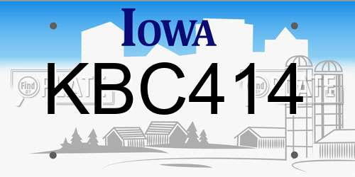 KBC414 Iowa License Plate