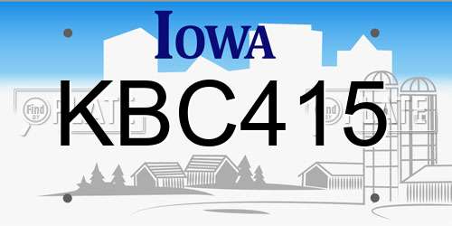 KBC415 Iowa License Plate