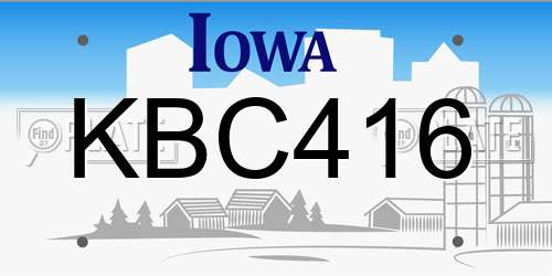 KBC416 Iowa License Plate