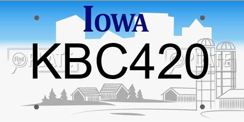 KBC420 Iowa License Plate