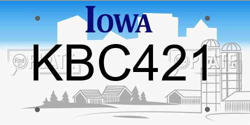 KBC421 Iowa License Plate