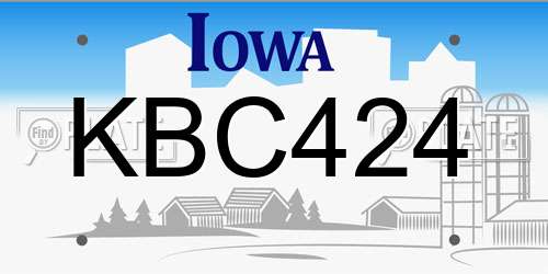 KBC424 Iowa License Plate