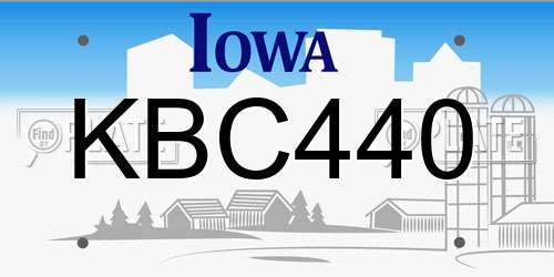 KBC440 Iowa License Plate