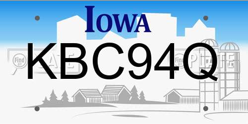 KBC94Q Iowa License Plate