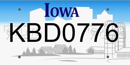 KBD0776 Iowa License Plate