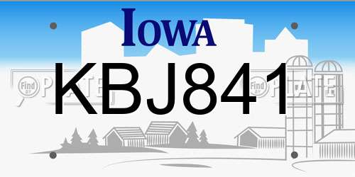KBJ841 Iowa License Plate