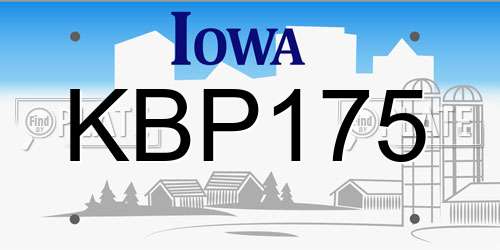 KBP175 Iowa License Plate